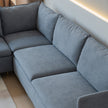 Modular L-Shaped Sofa with Movable Chaise, Grey Cotton-Linen, 90.9