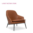 Modern Metal Frame Leather Armchair