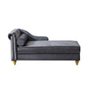 Grey Velvet Modern Upholstery Chaise Lounge Chair with Storage