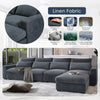 Modern L-Shape Feather-Filled Convertible Sofa with Reversible Chaise