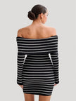 Tossy Striped Knit Bandeau Mini Dress - Elegant Summer Party Fashion