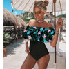 New Sexy Off-Shoulder Ruffle One-Piece Swimsuit - XL Women’s Swimwear