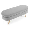 Grey Ottoman Oval Storage Bench, 43.5