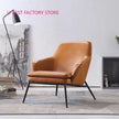 Modern Metal Frame Leather Armchair