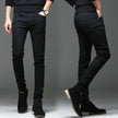 Men's Cotton Lace-Up Skinny Denim Jeans with Elastic Waist