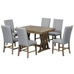 Mid-Century Solid Wood 7-Piece Extendable Dining Set for 6