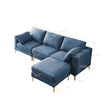 Modern Blue Fabric L-Shaped Leisure Couch for Living Room