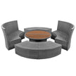 5-Piece All-Weather Rattan Patio Sofa Set w/ Table & Washable Cushions