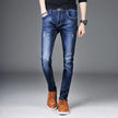 Men's Cotton Lace-Up Skinny Denim Jeans with Elastic Waist