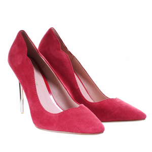 Chrome Heel Dress Pumps (Wine)