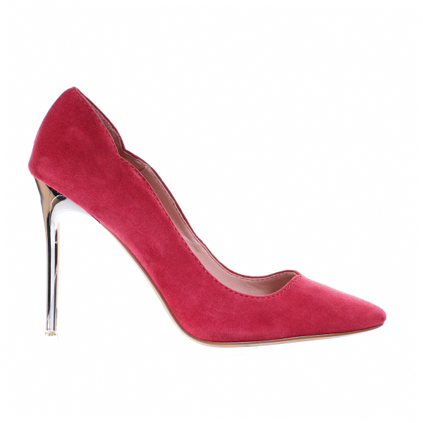 Chrome Heel Dress Pumps (Wine)