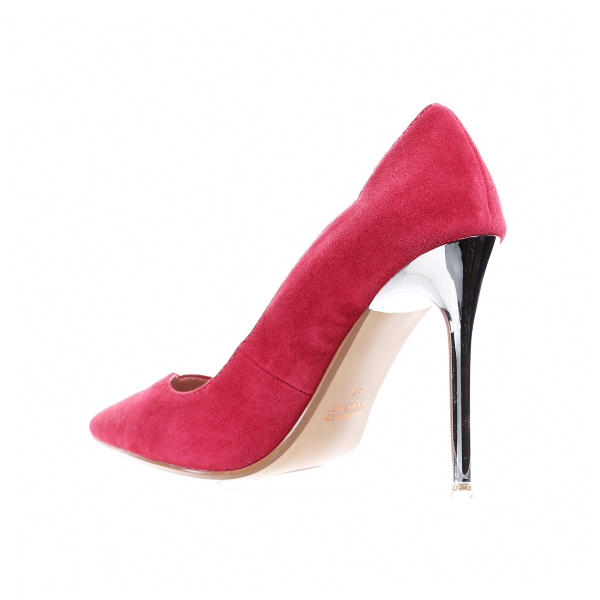 Chrome Heel Dress Pumps (Wine)