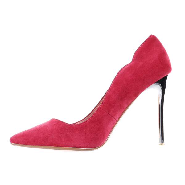 Chrome Heel Dress Pumps (Wine)