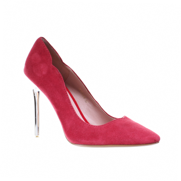 Chrome Heel Dress Pumps (Wine)