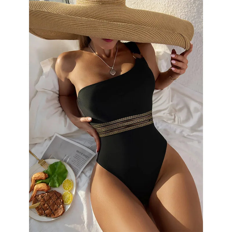 TW Women's One-Shoulder Sexy One Piece Swimsuit