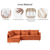 90.9'' Modular L-Shaped Sofa, Left-Facing, Orange Cotton Linen