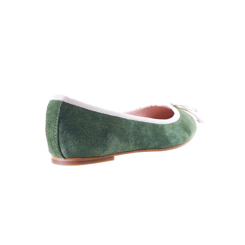 Bow Suede Ballerina (Green)