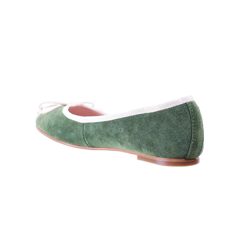 Bow Suede Ballerina (Green)