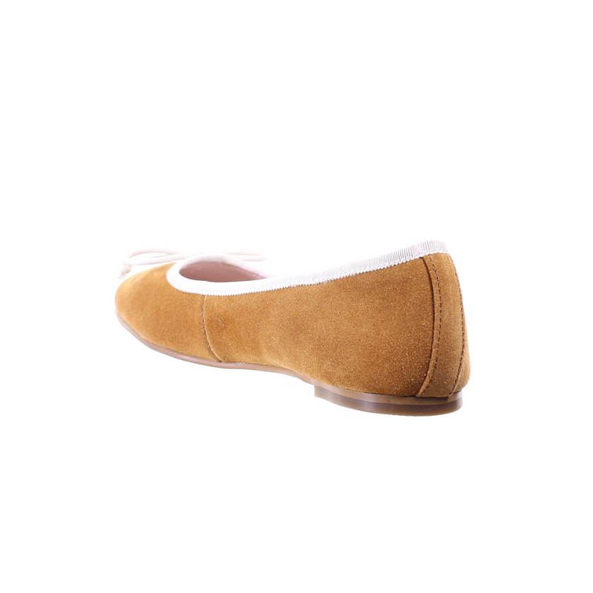 Bow Suede Ballerina (Camel)