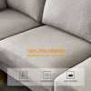 Modern Grey Fabric L-Shaped Leisure Couch for Living Room