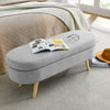 Grey Ottoman Oval Storage Bench, 43.5