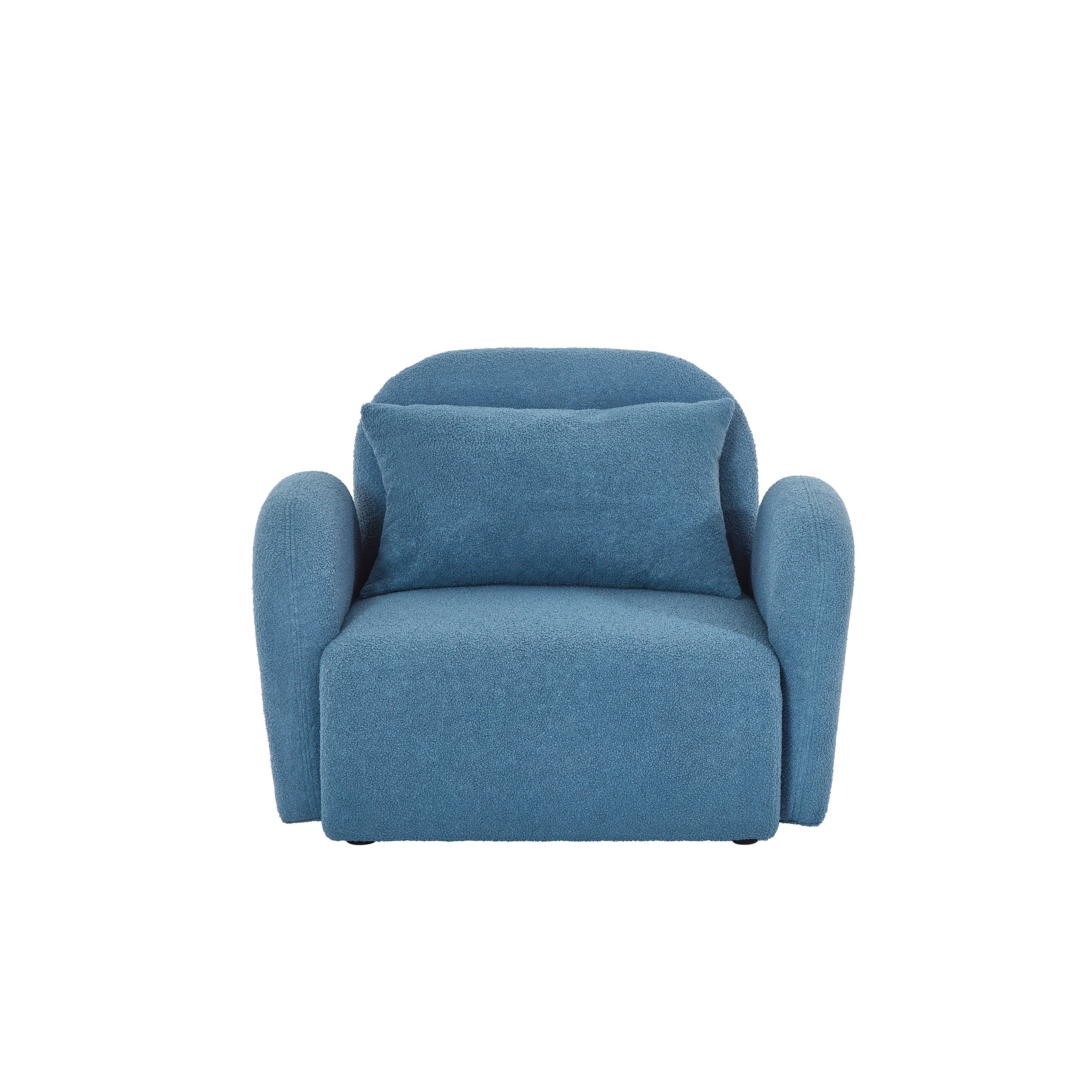 Blue Teddy Fabric Lazy Sofa Chair