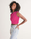 Perennial Fuchsia Twist-Front Crop Tank