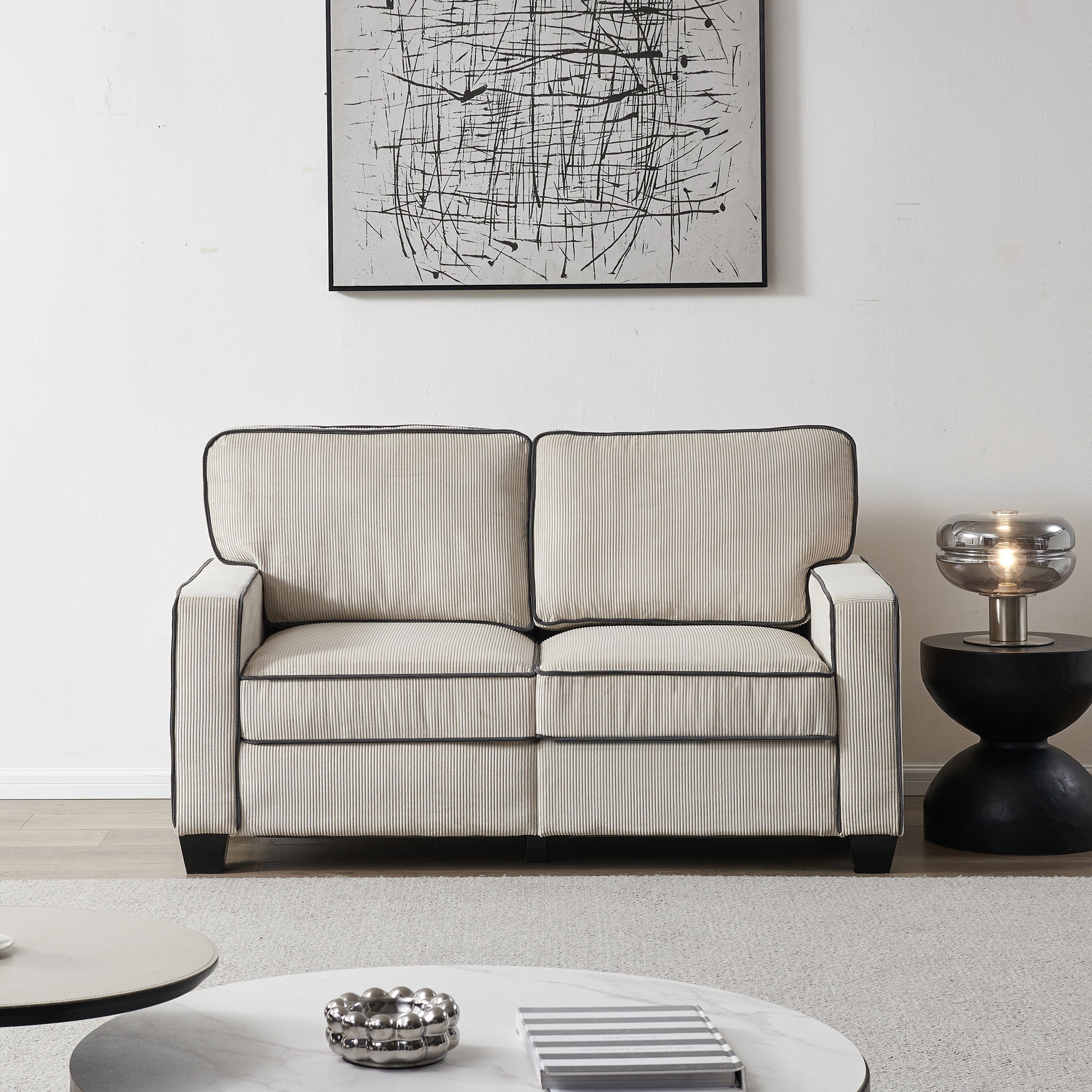 Corduroy Living Room Sofa Loveseat with Storage