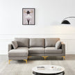 Modern Grey Fabric L-Shaped Leisure Couch for Living Room