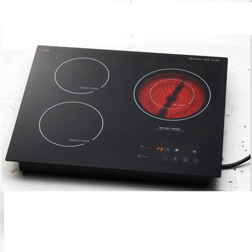 Tri-Head High Power Ceramic Cooktop: Sleek, Integrated Electric Cooker