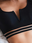 Sensual V-Wire High Waist Black Mesh Bikini - Padded Swimwear