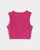 Perennial Fuchsia Twist-Front Crop Tank