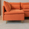 90.9'' Modular L-Shaped Sofa, Left-Facing, Orange Cotton Linen