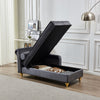 Grey Velvet Modern Upholstery Chaise Lounge Chair with Storage