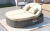 2-Person Rattan Daybed w/ Adjustable Back, Cushions & Pillows