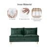 Emerald Cotton Linen Armless Loveseat Settee Bench - 59.8