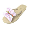 Pink Hudson Stripe Ruffle - Flat Flip Flops Sandal