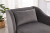 Grey Velvet Modern Chaise Lounge Chair with Plush Upholstery