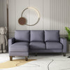 Dark Grey L-Shaped Sofa with Ottoman for Modern Living Rooms