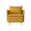 Yellow Upholstered Accent Chair - Modern Cotton Linen, 30.7''