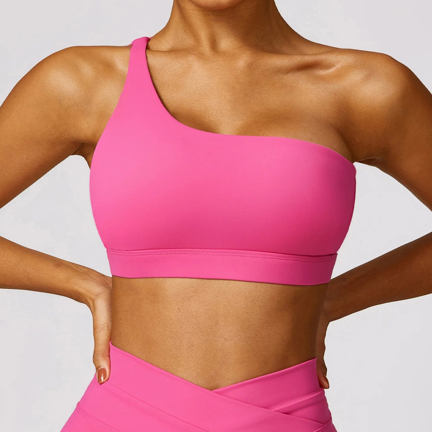 Soutien-gorge de sport à une épaule très extensible et confortable pour femmes, vêtements de gym et de yoga