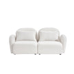 White Lazy Sofa Loveseat in Teddy Fabric for the Living Room