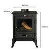 Compact Cast Iron Wood Burning Fireplace - Perfect for RV, Outdoor & Camping