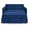 Blue Loveseat Sofa Bed with Pull-Out, Adjustable Back & Arm Pockets