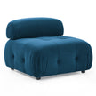 Modular L-Shaped Navy Velvet Sofa with Tufted Design & Reversible Ottoman