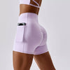 Nude Feel High-Waist Yoga Shorts with Pockets for Women