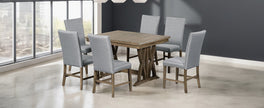 Mid-Century Solid Wood 7-Piece Extendable Dining Set for 6