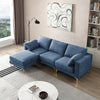 Modern Blue Fabric L-Shaped Leisure Couch for Living Room