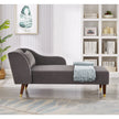 Grey Velvet Modern Chaise Lounge Chair with Plush Upholstery