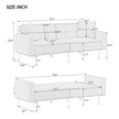 Modern Linen Convertible Futon Sofa Bed for Small Spaces & Apartments